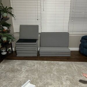 Gray Modular Floor Cushions